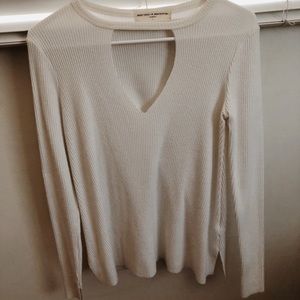 Urban Outfitters middle cut off white shirt